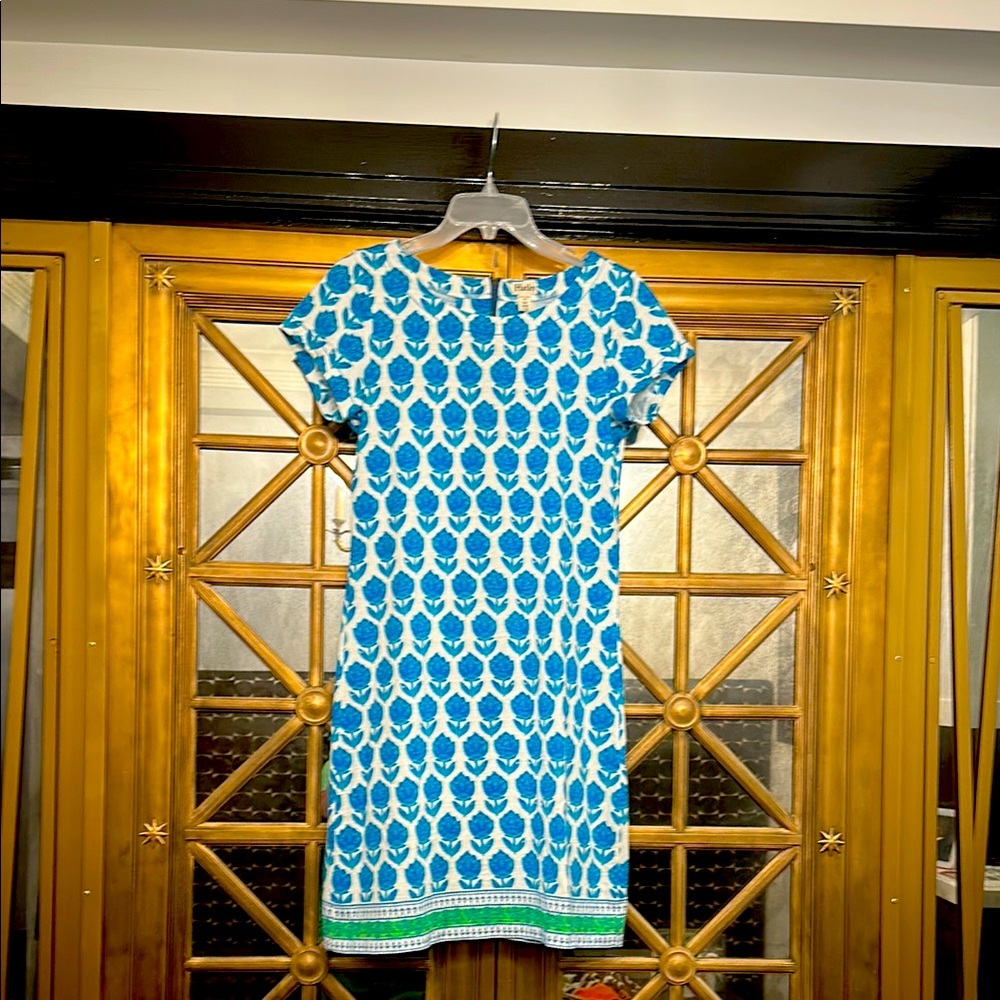 Hatley Blue and White Patterned Mini Dress